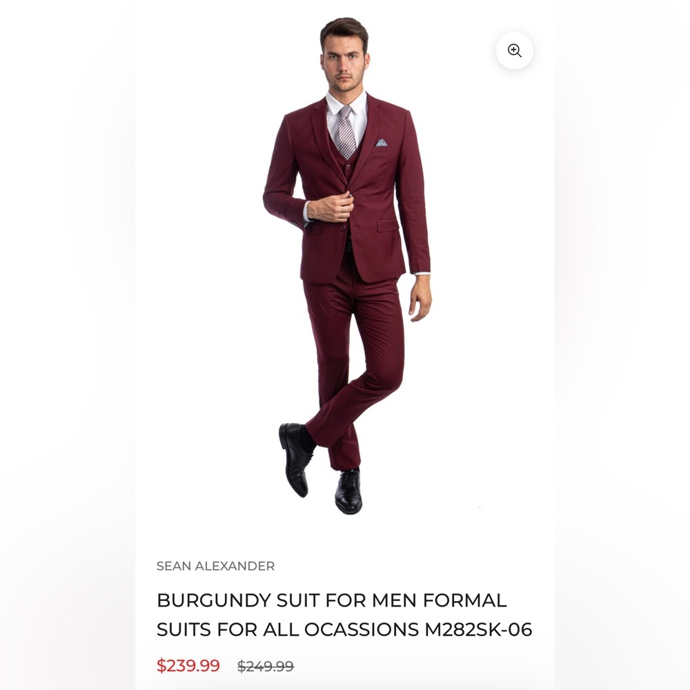 Men's Burgundy Suit